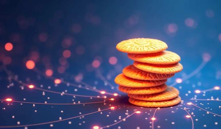 Rysunek przedstawiający pęk ciasteczek, symbolizujący pliki cookie