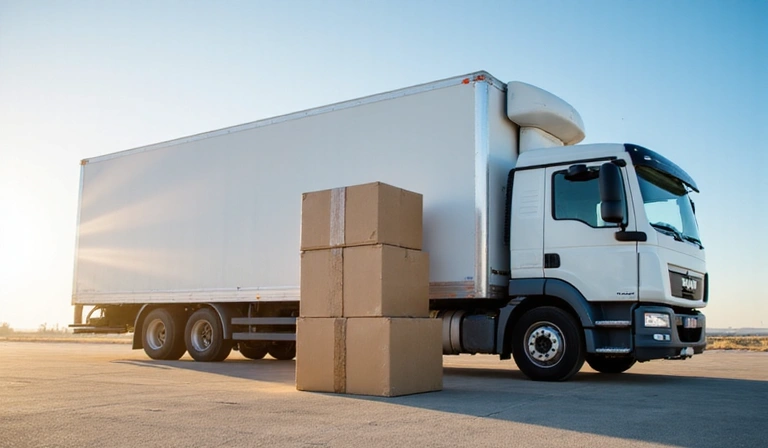 Delivery truck and parcel boxes