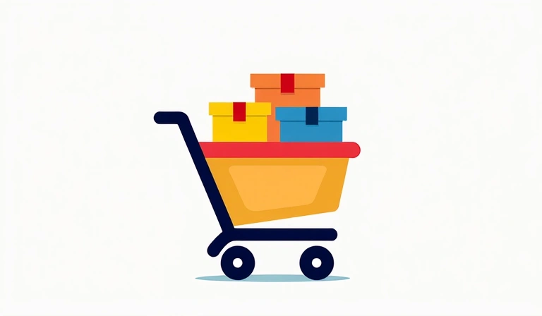 Online shopping cart with products